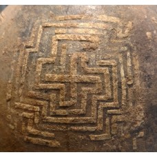 Urn with a helmet as a cover, swastika cross, pre-Christian